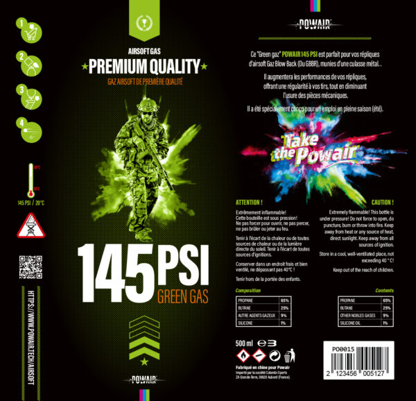 POWAIR BOMBE GAZ 145 PSI 500ML – Image 2