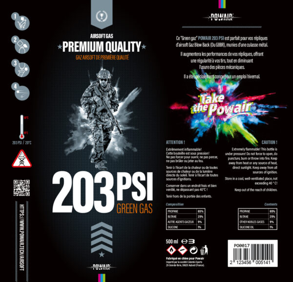 POWAIR BOMBE GAZ 203 PSI 500ML – Image 2